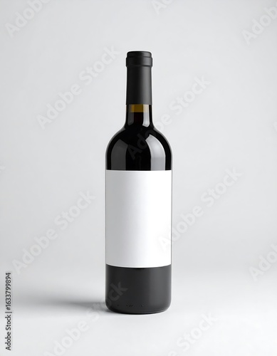 Red wine bottle mockup
