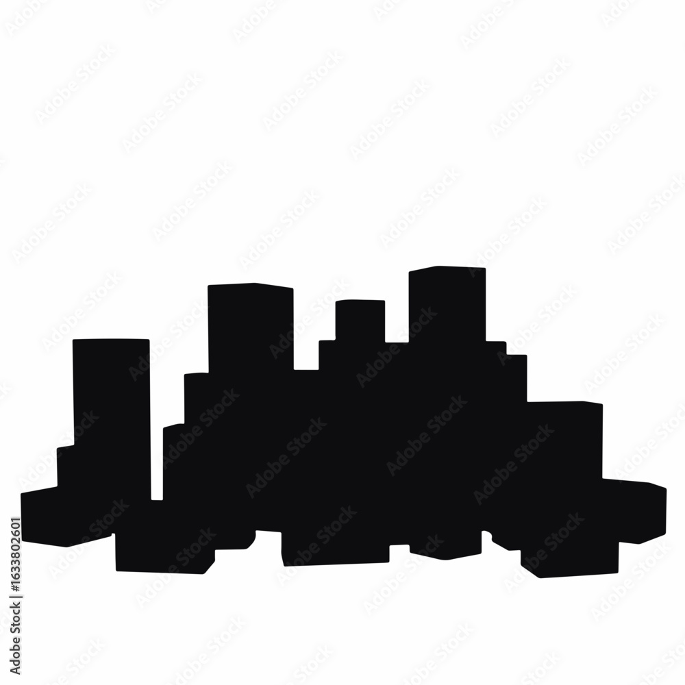 Fototapeta premium Silhouette of toy blocks on white background, abstract design