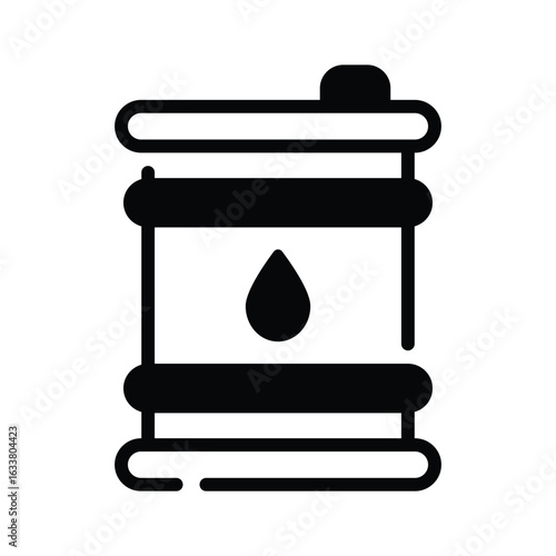 An icon of oil barrel in glyph style, ready for premium use