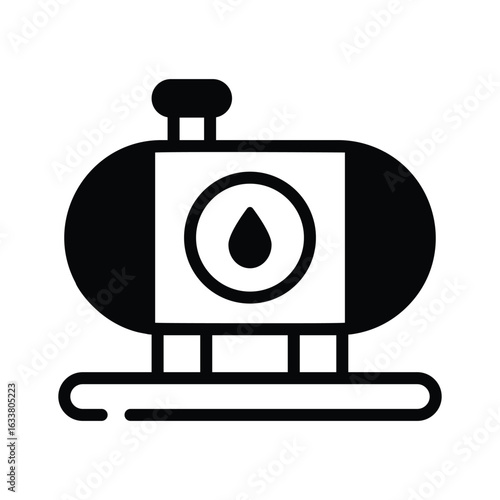 Creatively designed icon of oil tank in glyph style