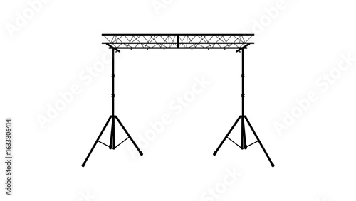 Light Stand Bridge, black isolated silhouette