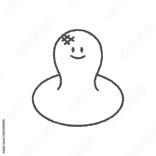 焼けた丸い餅のアイコン