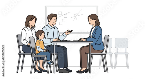 Family Meeting Consultant Discussing Financial Planning Or Education Opportunities