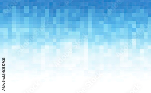 Abstract blue and white background vector, pixelated mosaic with squares in light shades 