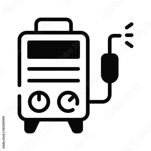 Download our premium glyph style icon of welding machine
