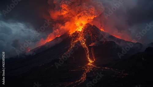 volcanic eruption background photo