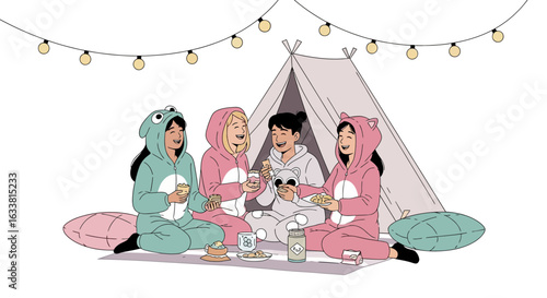 Festive Pajama Party With Friends At Home For Cozy Gathering