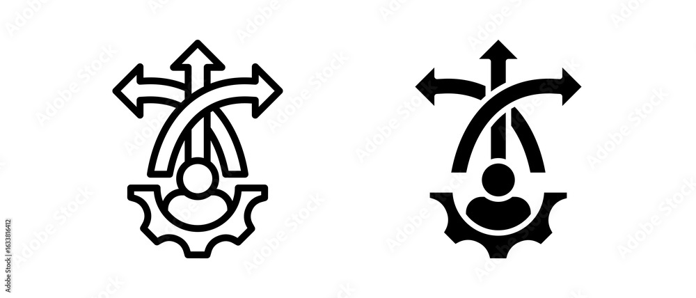 Fototapeta premium Multiple Choices multiple icon set of two.line and glyph vector illustration
