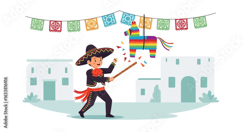 Enchanting Mexican Fiesta Cheerful Celebration With Colorful Party Elements