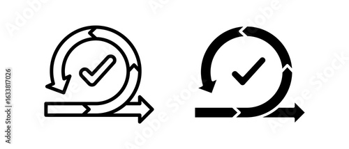 Agile Planning multiple icon set of two.line and glyph vector illustration