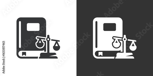 Law book icon. Solid glyph series icon