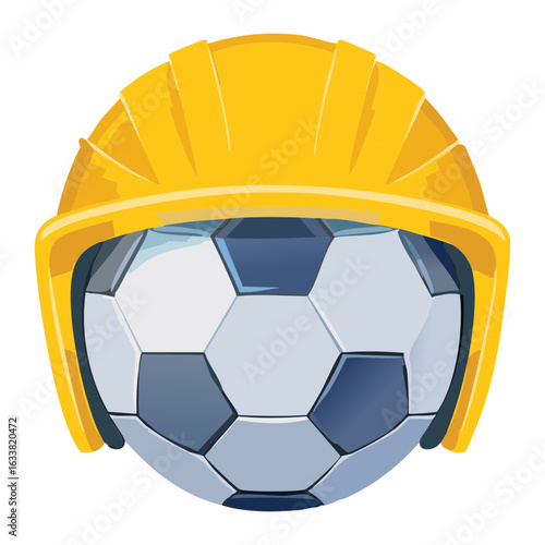 Soccer Ball Inside Helmet For Sport Safety