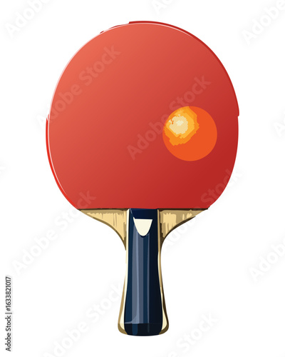 Ping Pong Racket with Yellow Ball