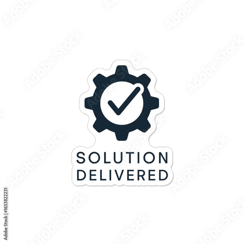  Solution Delivered Gear Checkmark Vector Icon