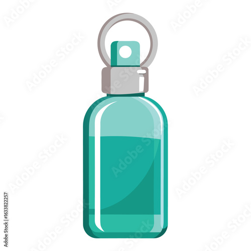 A small bottle of hand sanitizer, representing health, hygiene, and cleanliness on a clean white background.