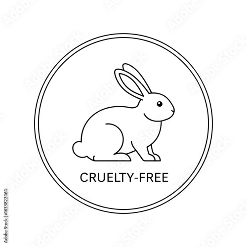 Cruelty-Free Rabbit Icon Vector Sticker