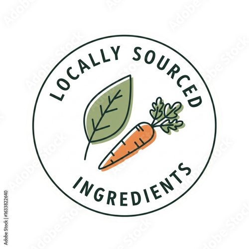 Locally Sourced Carrot Leaf Vector Icon