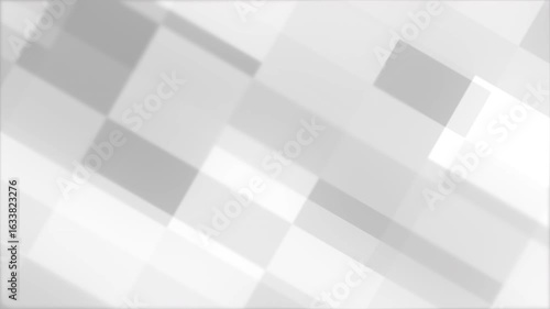 Slowly animated looping digital background of gray big blocks.