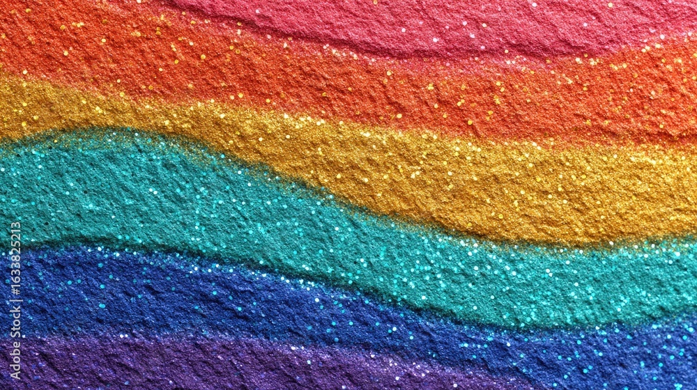 Obraz premium Rainbow glitter waves