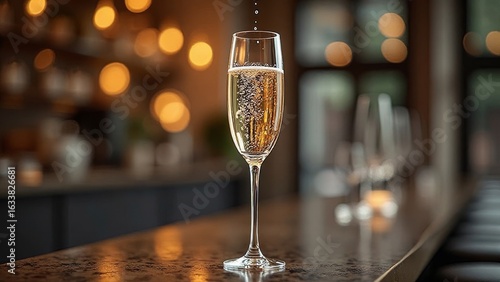 Sektglas in Nahaufnahme