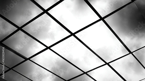 Abstract black and white architectural grid