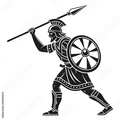 Furious Barbarian Warrior Drawing Sword