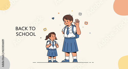 Cheerful Students Return To School Illustrating Education And Friendship In A Joyful Setting