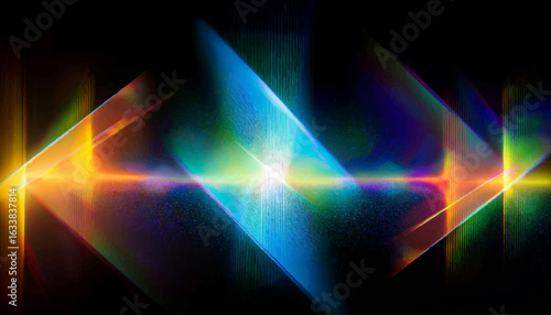Rainbow crystal light leak flare reflection vector illustration. Lens colorful set. Iridescent crystal leak glare reflection effect. Optical rainbow lights, glare, leak, streak overlay.