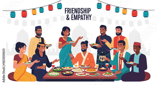 Diverse Friends Enjoying a Dinner Party Celebrating Friendship and Togetherness