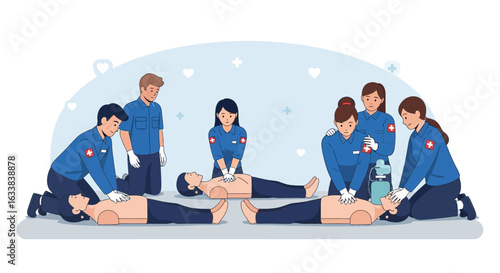 Cpr Training Demonstration Emphasizing Teamwork And Skillful Emergency Response