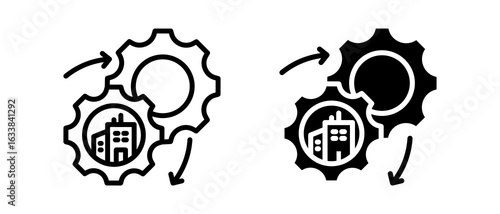 Business Operation multiple icon set of two.line and glyph vector illustration