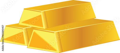 Golden Bars Stacked Gold Ingots Illustration – Wealth, Treasure, and Investment Vector Design