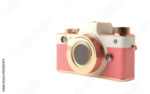 Camera 3d render icon isolated on white background, png