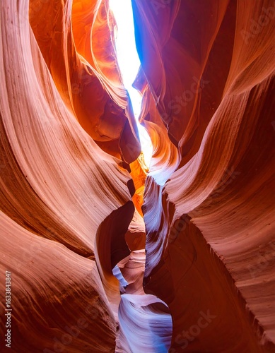 Sandy canyon, sunlit passage