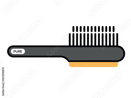 Black and Yellow Cleaning Brush with ' PURE' Label cleaner tool
