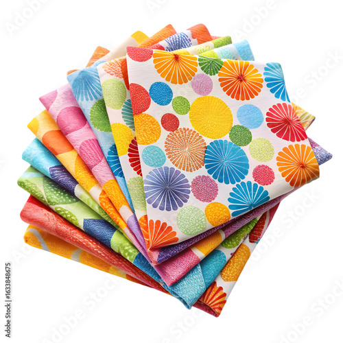 Beautiful party napkins isolated on transparent background