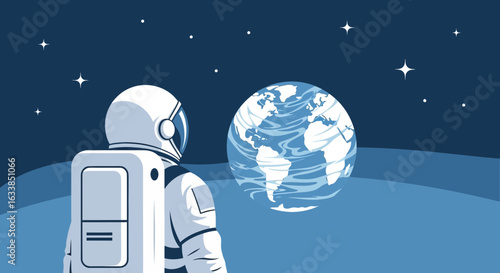 Astronaut Gazing At Earth In The Expanse Of Space In Awe
