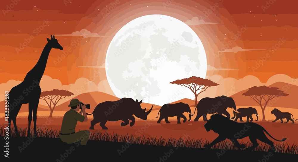 Fototapeta premium Capturing The African Wildlife During An Impressive Safari Adventure