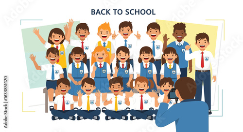 Capturing The Joyful Moments Of Students In Uniforms On Back To School Day
