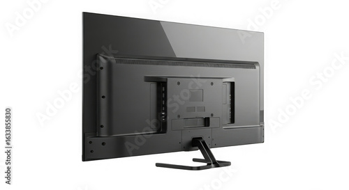 Rear view of a modern flat screen television on a stand