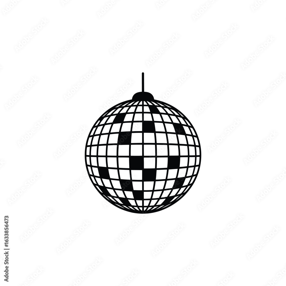 Fototapeta premium Disco ball vector silhouette