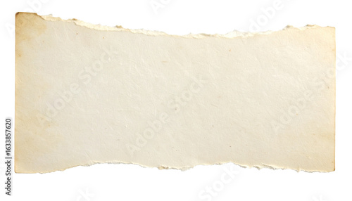 Wallpaper Mural Antique, vintage, aged, torn paper texture isolated on a clean white background, featuring distressed, irregular, rough edges and natural yellowed tones — ideal for digital design, scrapbooking, colla Torontodigital.ca