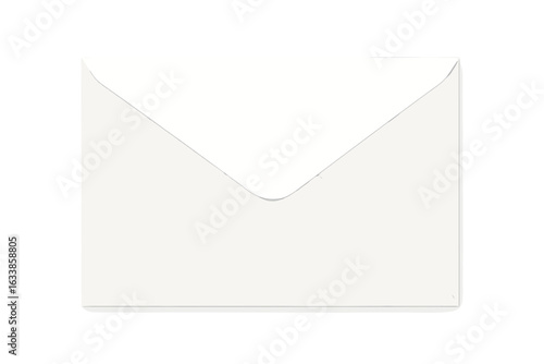 Realistic mail envelope vector illustration on transparent background, detailed postal envelope icon, 3D style stationary mail message symbol, office and communication concept