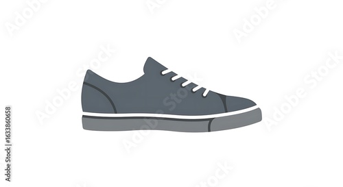 Gray Canvas Sneaker Shoe Illustration Simple Side View Design