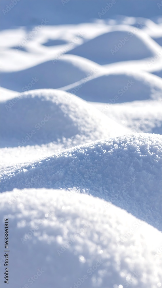 Obraz premium Snowy textured surface, gentle undulations