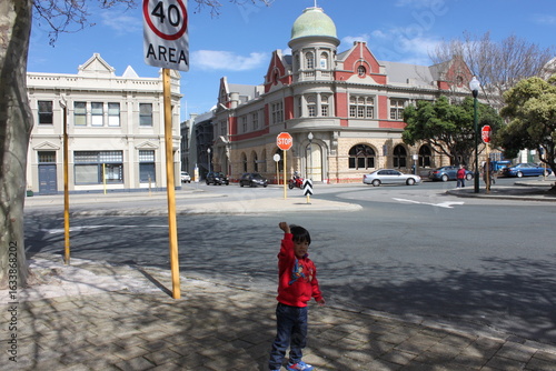 boy at Old town street
