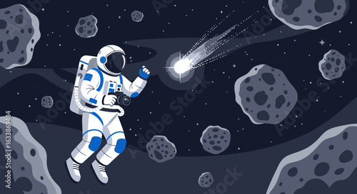 Astronaut Capturing the Cosmos: Documenting the Universe in Deep Space