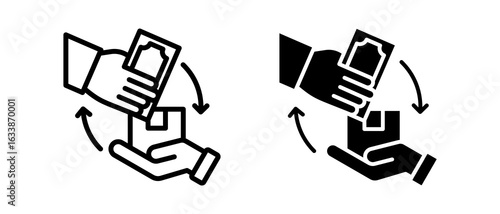 Mobile Payment multiple icon set of two.line and glyph vector illustration