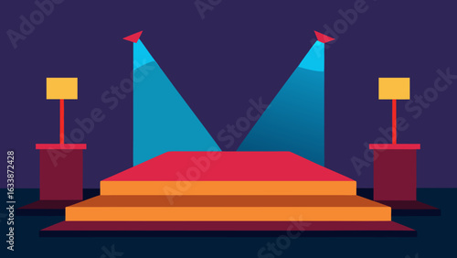 stage podium dual setup split lighting effect