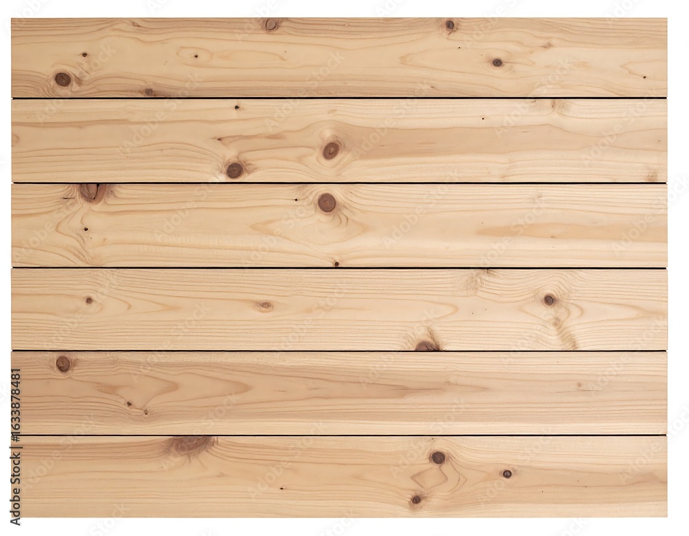 Fototapeta premium Light-colored wood planks arranged horizontally, showcasing natural grain and knots